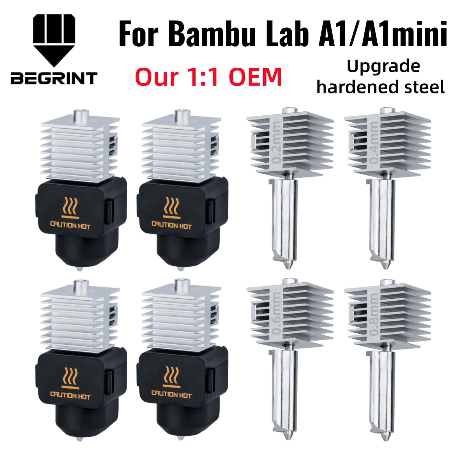 3D Printing Grinder - Bambu Lab A1/A1MINI용 노즐 강화 스틸