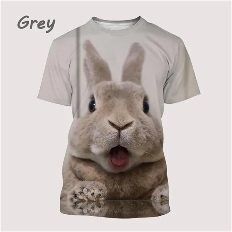 3D 귀여운 토끼 프린트 만화 동물 그래프 티셔츠, 남 - 3D Printing Rabbit 리뷰 및 가격