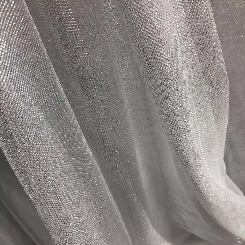 메쉬 탄성 직물 반짝 이는 경량 작은 그리드 골드 실버 - 3D Printing On Fabric 리뷰 및 가격