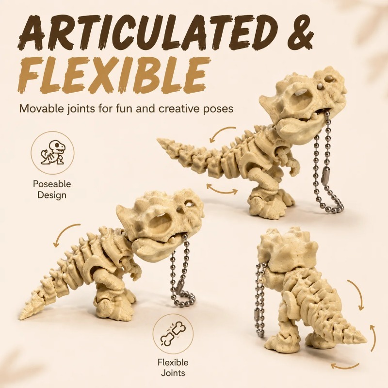 새로운 3D 프린팅된 티라노사우루스 렉스 골격 모형 – - 3D Printing Fidget Toys 리뷰 및 가격