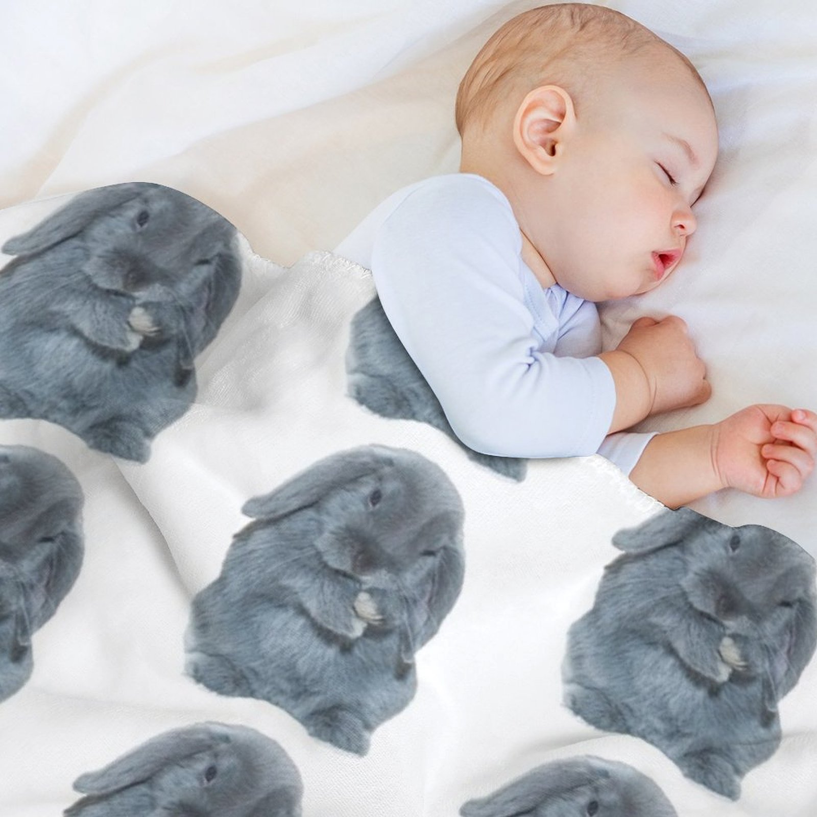 그레이 미니 롯 버니 래빗 아트 담요 호텔 홈용 우아하 - 3D Printing Rabbit 리뷰 및 가격
