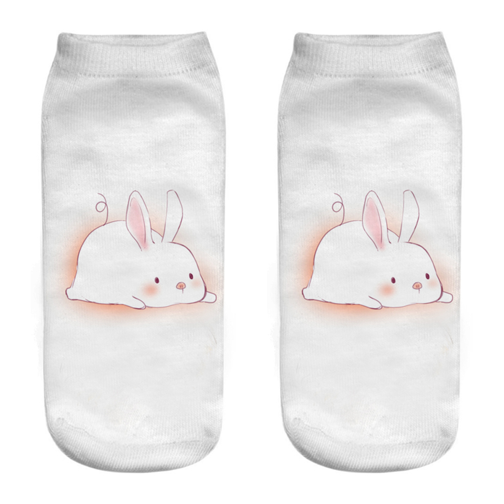 유니섹스 크리에이티브 딸기 케이크 토끼 짧은 발목 양말 - 3D Printing Rabbit 리뷰 및 가격
