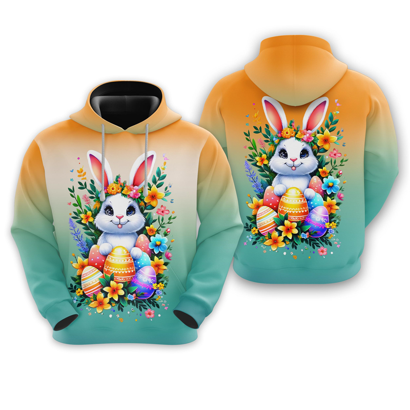남성용 부활절 토끼 3D 프린트 후드, 만화 계란 스웻 - 3D Printing Rabbit 리뷰 및 가격