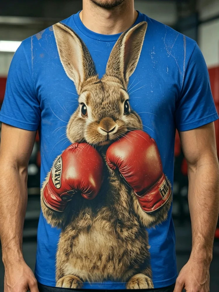 3D 복싱 토끼 프린트 남성 티셔츠 재미있는 토끼 그래 - 3D Printing Rabbit 리뷰 및 가격